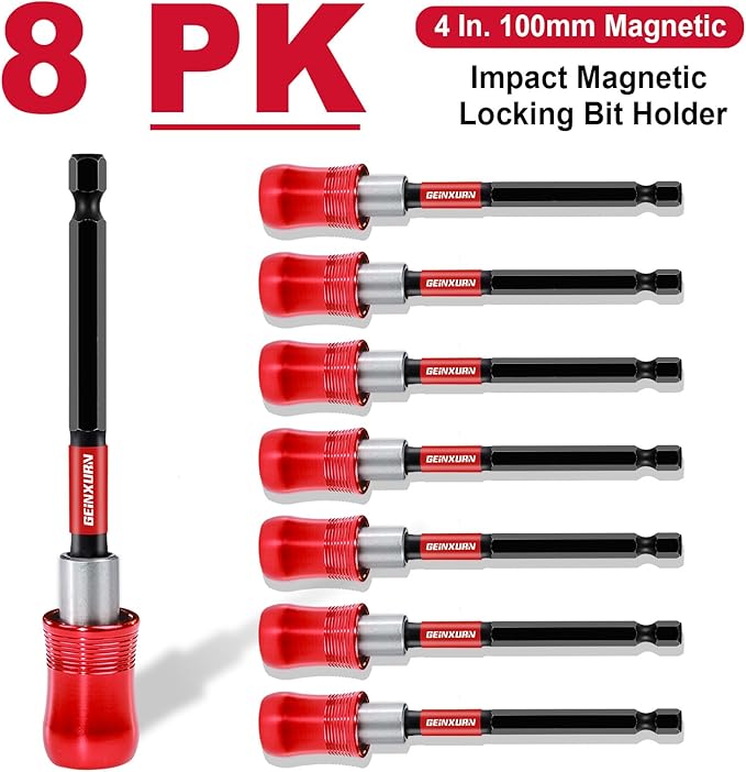 4??Impact Screwdriver Bit Holders, 8PC Magnetic Extension Quick-Change Socket Drill Bit Holder Cr-V SteelHex Shank Quick Release Drill Bit Guide