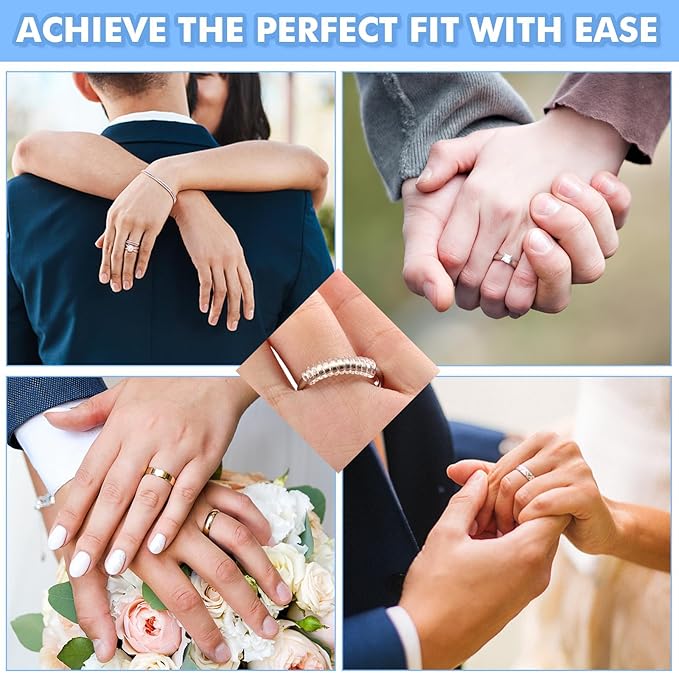 Anpro Ring Size Adjuster for Loose Rings, 4 Style for Different Band Widths Ring Sizer Adjuster Set, w/Polishing Cloth,Ring Size Measuring Tool