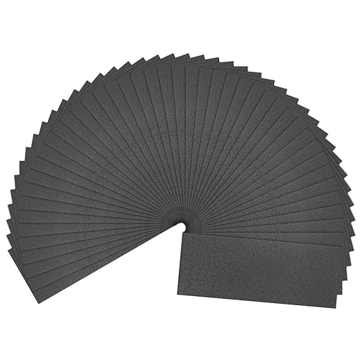 HARFINGTON 45pcs Sandpaper 320 Grit 9 x 3.6 Inch Waterproof Backing Silicon Carbide Abrasive Wet Dry Sanding Sheets for Wood Finishing, Metal Sanding, Automotive Polishing