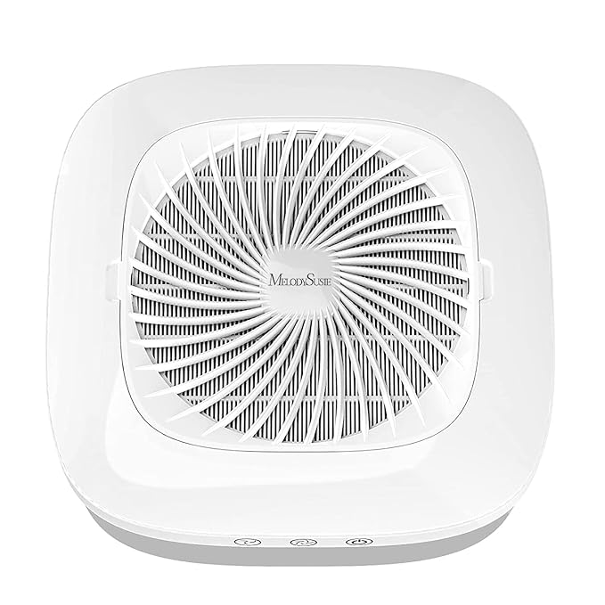 MelodySusie Professional Classic Nail Dust Collector with Powerful Suction, SPro 4000RPM Nail Vacuum Fan with 2 Suction Modes & Reusable Filter Essential Tool for Nai Tech &Salon Use,White