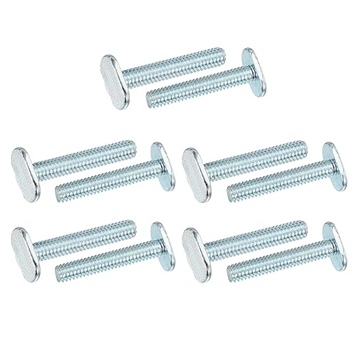 PATIKIL 1/4"-20 t Track Bolts, 10 Pack 1-1/2 Inch T-Slot Bolts Kayak Rail Bolt Accessories for Universal t Track Woodworking Jigs and Fixtures, Silver