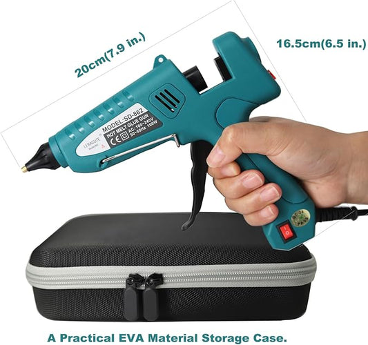 Professional Hot Glue Gun Kit with Case, Full Size Hot Glue Guns Luxury Set with 4Pcs Different Interchangeable Copper Nozzle Set and Glue gun Sticks 12Pcs