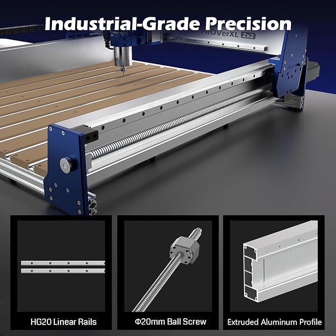 Genmitsu PROVerXL 2X2 CNC Router Machine, 2' x 2' CNC Machine with 710W Spindle, Closed-loop Stepper Motor, for Wood Metal Carving, WiFi & APP Supported, Work Area 26.76'' x 26.76'' x 4.44'