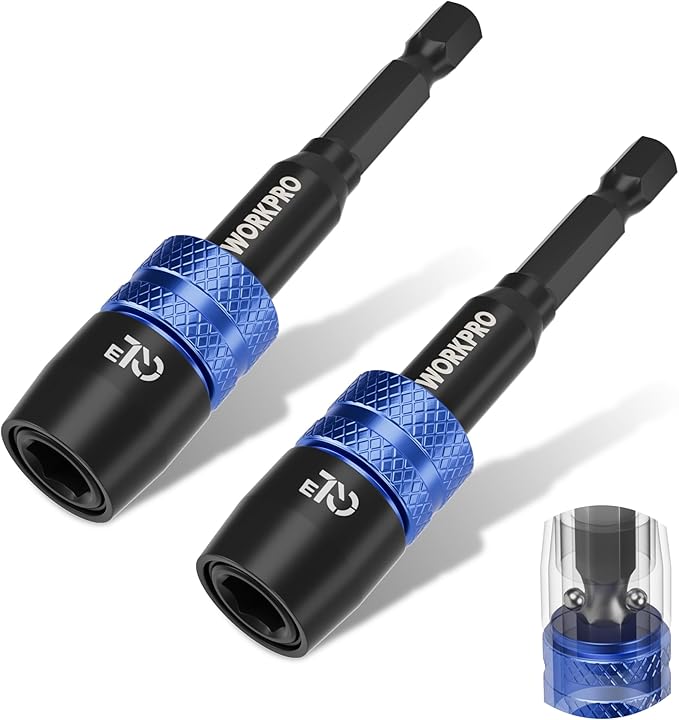 WORKPRO 2-Piece Drill Screwdriver Bit Holder for Impact Driver Bits, 3" Drill Bit Extension, 1/4 Inch Hex Shank Quick Release Extension Adapter, Ideal for Nuts, Drills and Socket Driver Adapters
