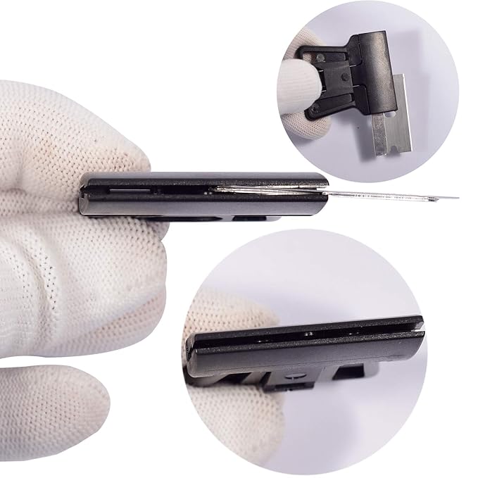Portable 1.5inch Mini Metal Razor Scraper with 10 Carbon Razor Blades, Putty Knife Set Removing Glue, Stain, Vinyl, Labels, Stickers, Decals, Pack of 2