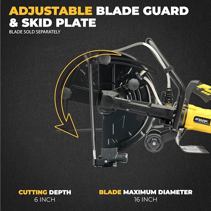 XtremepowerUS 3200W Electric 16" Cutter Circular Saw Concrete Saw Wet/Dry Cutter Saw 20AMP With Water Line Attachment (Blade Not Included)
