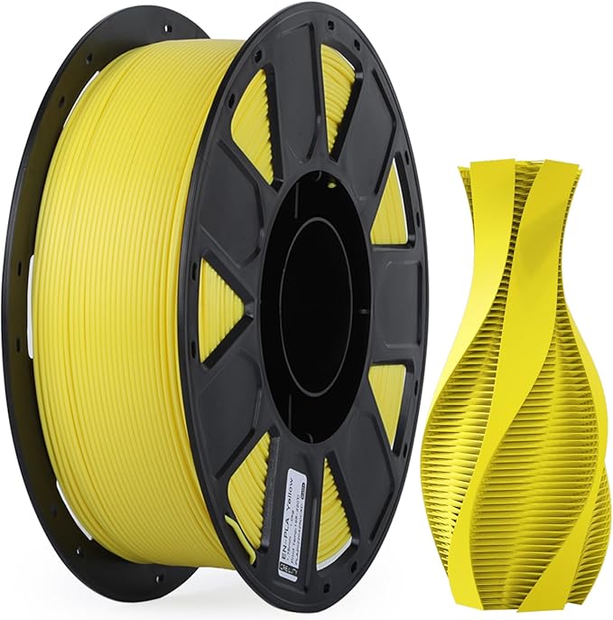 Creality 3D Printer Filament 1.75mm, Ender PLA Filament No-Tangling Smooth Printing Without Clogging No Warping, Fit Most FDM 3D Printers, 1kg Spool, Dimensional Accuracy +/- 0.02mm, Yellow