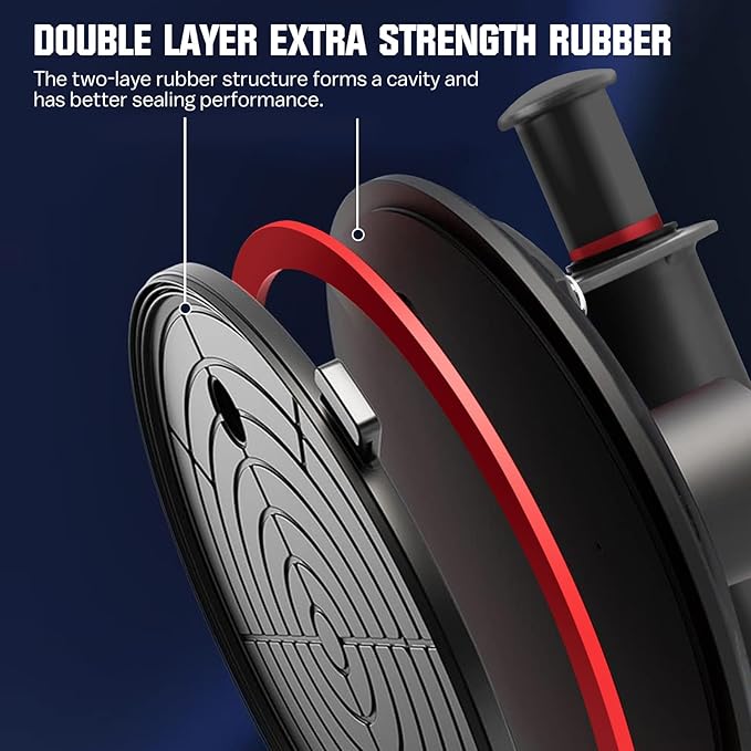 8'' Glass Suction Cups to Lift Large Glass 2 Pack, 617 lbs Load Capacity, Heavy Duty Vacuum Suction Cup Lifter with Pressure Gauge for Tiles, Windshield, Window, Lifting with Carrying Case