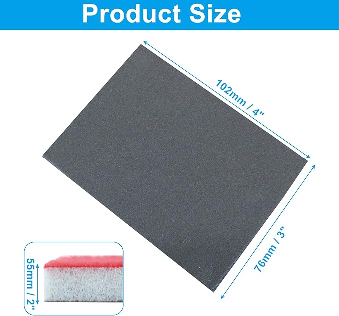 20Pcs 2000 Grit Sanding Sponge, 4" x 3" Soft and Cozy Sponge Wet Dry Sandpaper, Ultra Fine Grit Sanding Sponge for Smooth Finishing
