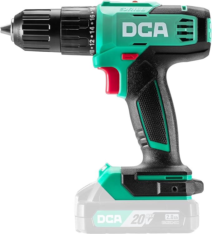 DCA 20V Cordless Hammer Drill, 354 In-lb Torque, 1/2" Keyless Chuck, 22500 IPM, 2 Variable Speeds, 18+1+1 Position, Power Impact drill (Battery and Charger not Include, tool only) ADJZ2035i13Z
