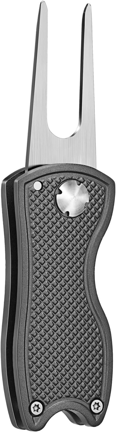 Mile High Life Golf Divot Repair Tool, All Metal Foldable Divot Tool with Pop-up Button & Magnetic Ball Marker, 2-6 Pack