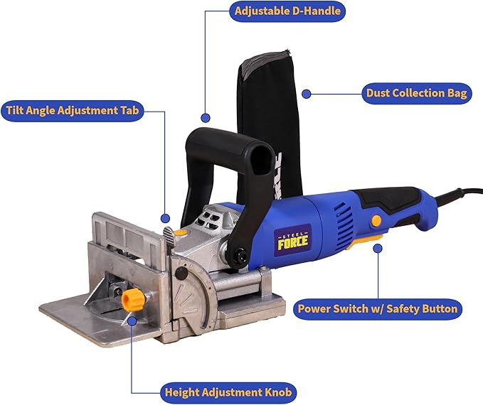 Steel Force BJ760 Electric Wood Biscuit Plate Joiner 4", 120V/60Hz, 760W