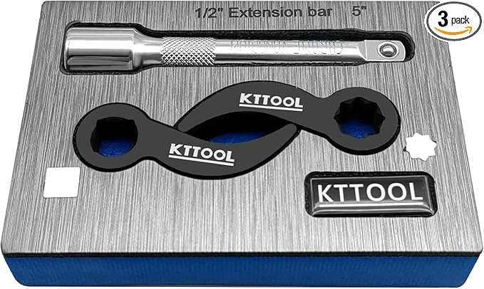 3 Pcs Pry Bar Wrench Adaptor Head, 2025 New Crowbar Adapter Head Tool, Half Shaft Removal Car Repairing Tools with Extension Bar for Tight Spaces, 1/2" D 4pt & 8pt Profile
