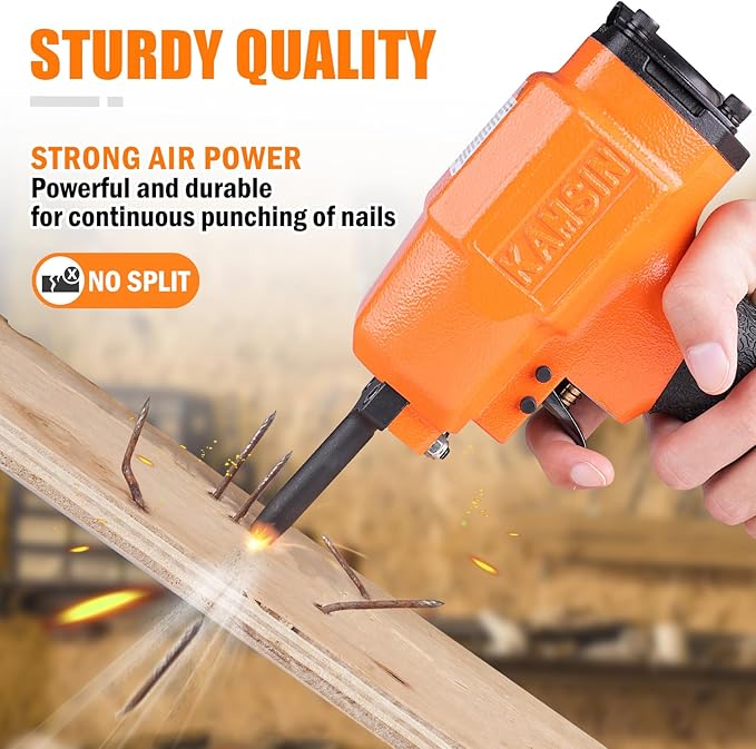 KT38 Pneumatic Nails Puller for Recycling Removing Nails shank diameter of 3-5 mm (0.118"-0.196") Air Punch Nailer Air Power Nail Remover Gun Nail Puncher Light Weight Denailer Gun