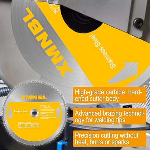 14 Inch Stainless Steel Cutting Saw Blade,Replacement for Evolution 14 Inch Metal Saw Blade,Compatible with Evolution S355CPS S355CPSL S380CPS Metal Cutting Saws,14 x 90 Teeth,1 Inch Center Shaft