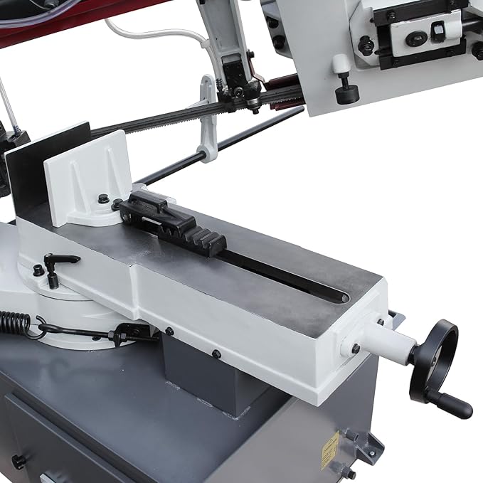 KAKA INDUSTRIAL Metal Band Saw,10Inch (254mm) Swivel Base, 45°Angled Cutting, Hydraulic 4-Speed, 2HP, 220V Single-Phase, Metal Cutting Band Saw For Steel Beams Pipes Structural Fabrication, BS-1018R