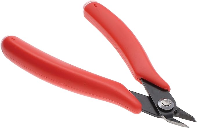 The Beadsmith Heavy Duty Side Cutter, 5 inches (127mm) with red Comfort Grip Handle and no Spring, Tool for Jewelry Making, Electronics or Micro Mechanics