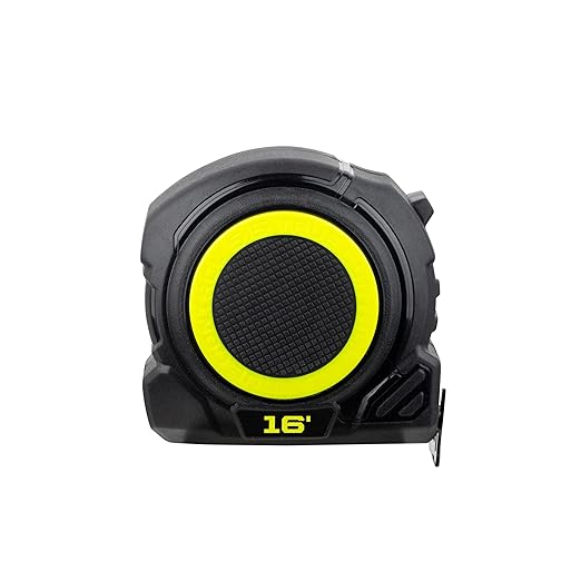 Komelon 16-Ft Retraction Control Tape Measure with Fraction Marks, Backside Printing, High Visibility Blade (TC16)