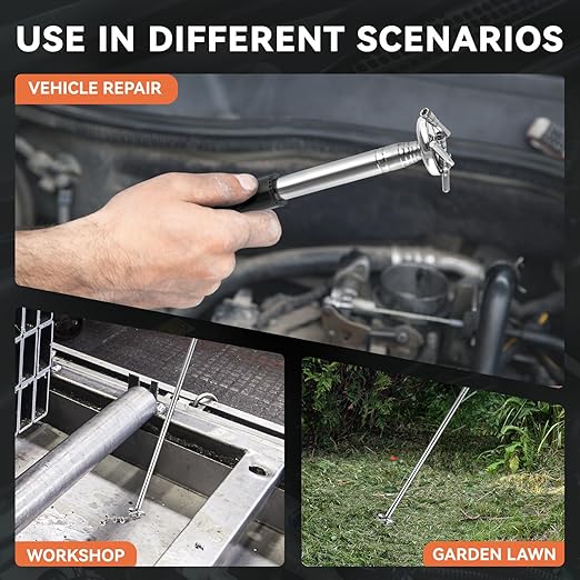 Telescoping Magnetic Pickup Tool with 50lb Pull Force, Magnet Stick Extendable up to 41in, Telescopic Magnetic Pick-Up Tool with Parts Tray