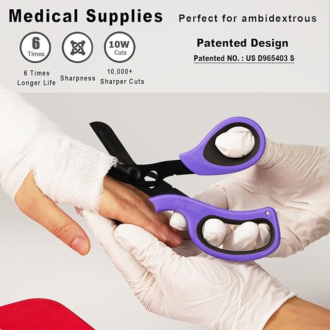 MEUUT 2 Pack Trauma Shears Bandage Scissors - Medical Supplies with 8 inch Heavy Duty Medical Scissors for EMT Workers Nurses