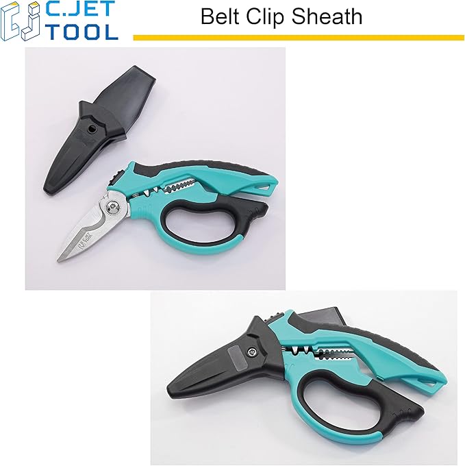 8" Stainless Angle Type Electrician Scissors Heavy Duty Professional for Aluminium Copper Soft Cable