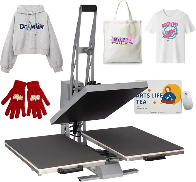24?쓝16??Commercial Heat Press Machine, Auto Open, for T-Shirts, Garments, Bags, Textile, Curtains, Digital Industrial Sublimation Printer for Sublimation, Vinyl, Heat Transfer Projects