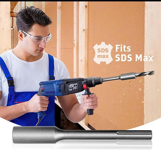 Pisman SDS Max Ground Rod Driver, Hammer Drill Ground Rod Driver for 5/8" & 3/4" Grounding Rods - SDS-Max Rotary Hammer Drill Tool Jackhammer Attachment, SDS Ground Driving Bits