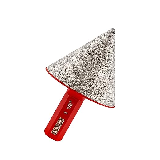 DT-DIATOOL Diamond Beveling Chamfer Bit 1-1/2 Inch with Hex Shank for Tile Porcelain Ceramic Granite Marble Existing Holes Enlarging Polishing Shaping Trimming Repairing