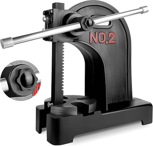 2 Ton Arbor Press Manual Heavy Duty Arbor Press Machine,8.5" Work Height,Manual Arbor Press Cast Iron Desktop Punch Press,for Punching,Bending,Stretching (Black, 2T)
