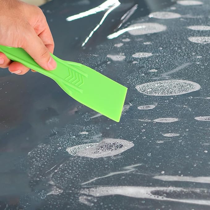 6pcs Plastic Putty Knife, Flexible Putty Scraper Wall Scraper Accessory for Repair Spackling Patching Plastering and Painting(Green)