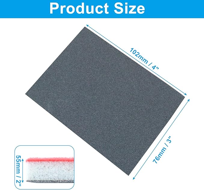 20Pcs 800 Grit Sanding Sponge, 4" x 3" Soft and Cozy Sponge Wet Dry Sandpaper, Ultra Fine Grit Sanding Sponge for Smooth Finishing