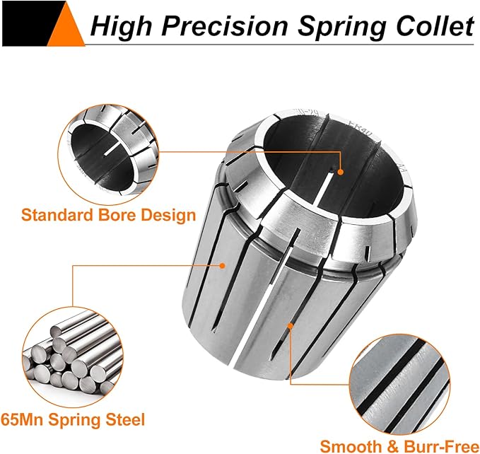 HARFINGTON Spring Collet Chuck ER40 30mm 65Mn Spring Steel Precision Router Collets for CNC Engraving Milling Lathe Tool