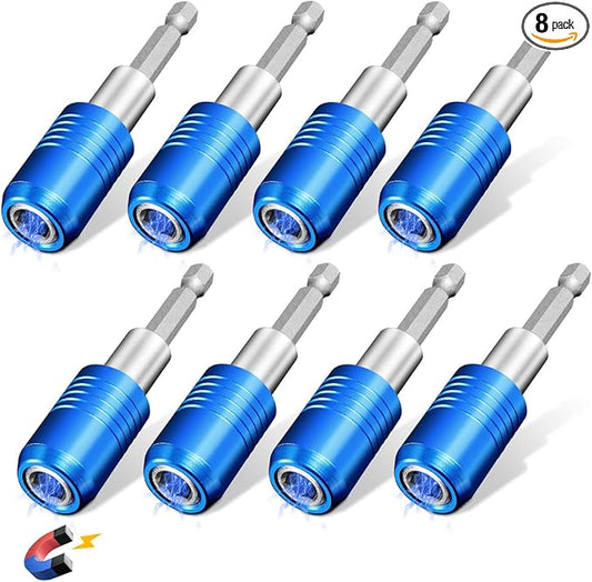 BLACKROBOT 8-Piece Magnetic Quick Change Impact Bit Holder, 2.5-Inch Drill Bit Extension for 1/4" Hex Drives, Ideal for Screwdriver Bits, Nuts, Drills and Socket Driver Adapters