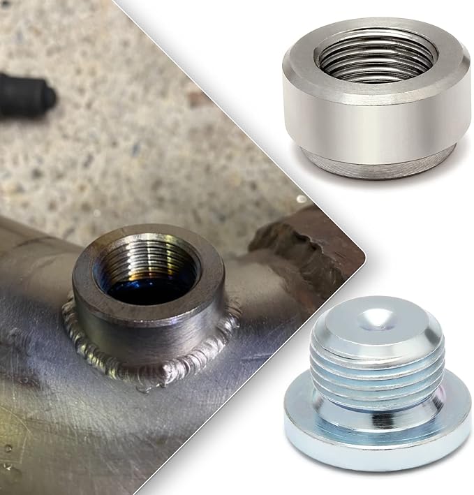 LEDAUT M18X1.5 Stepped Mounting Bung And Plugs (1 Bungs/1 Plugs) Fittings Weld Bung
