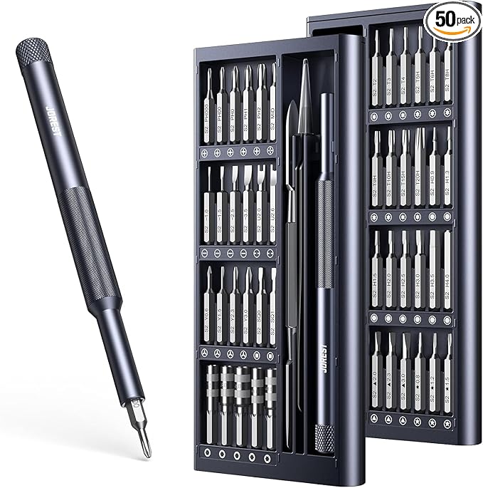JOREST 50 in 1 Precision Screwdriver Set with Security Torx, Magnetic Mini Repair kit for Macbook, Laptop, PS4, PS5, iphone, Nintendo Switch, Glasses, Watch, Toy, Stocking Stuffers Gifts for Men