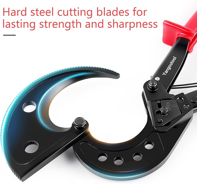 Yangoutool Ratcheting Cable Cutters up to 400mm짼 /過22.5mm/過0.89 inches Heavy Duty Aluminum Copper Ratchet Wire Cutter for Cutting Electrical Wire