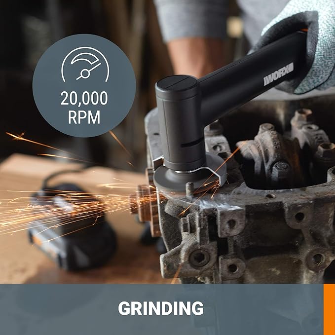 Worx MAKERX WX991L 3pc Crafting Tool Combo Kit - Rotary Tool + Angle Grinder + Wood & Metal Crafter