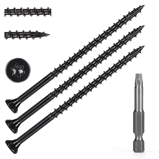 Wood Screws #10 x 3?쇺? T25 Star Torx Drive Flat Head Deck Screws, Black, 67Pcs (1lb)