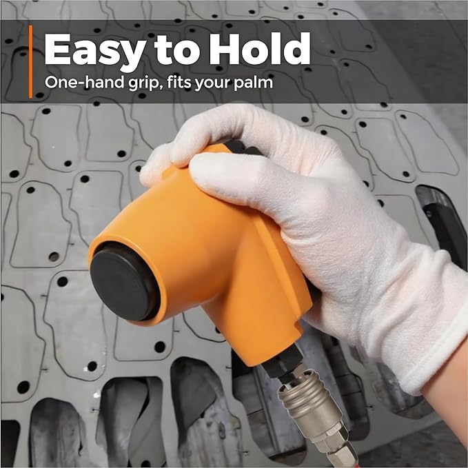 Pneumatic Palm Hammer, 1000 BPM Automatic Air Impact Tool with Non-Marring Tip, Easy One-Hand Grip for Wood Edge Banding, Metal Part Removal, Tire Patch Leather Work