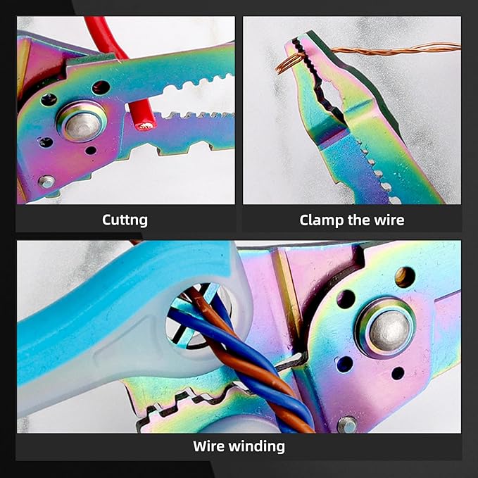 BONNEAIDE Small Wire Stripper/Crimper/Cutter, Electrical Pliers, Cutting/Crimping/Stripping Multi Tool, Electricians Tools