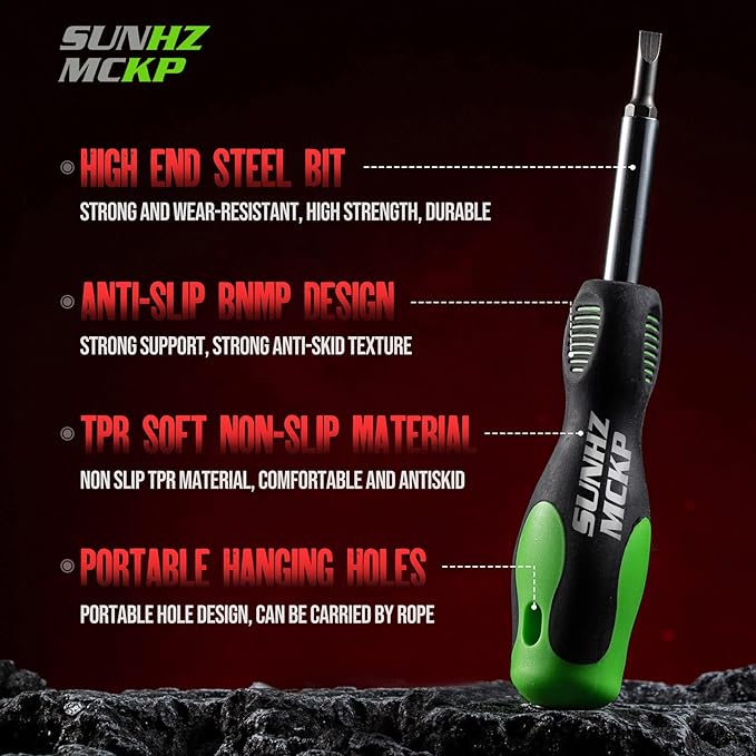 SUNHZMCKP 8 in 1 Screwdriver, Portable multi-purpose screwdriver set竊똇igh-Strength Bits, Phillips, Slotted, Torx竊똕uitable for outdoor and daily repair tools,Practical hand tools