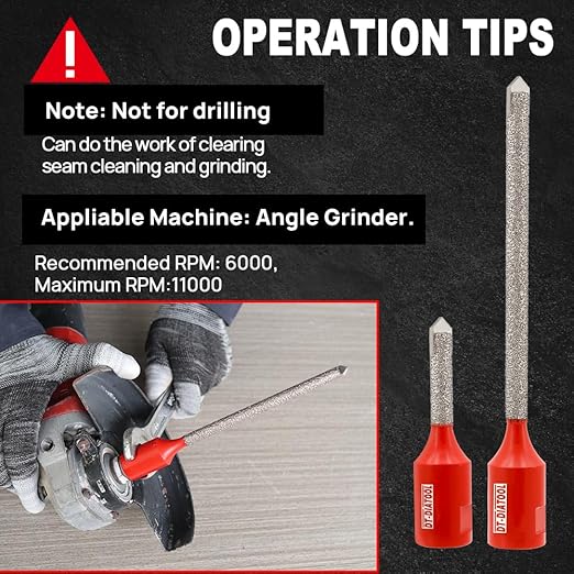 DT-DIATOOL Diamond Mortar Raking Bit - Tuck Pointing Bit with Carbide Tipped for Granite Marble Concrete Masonry Stone Removals Vacuum Brazed Bit 5/8-11 Thread(8 * 121mm)*5