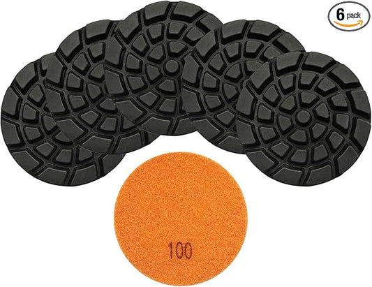 Diamond Concrete Polishing Pads - BRSCHNITT 6pcs 4 inch Grit#100 Resin Bond Renew Pads Beton Floor Renew Reparing Disk
