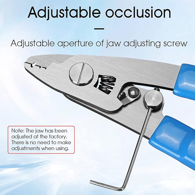 FYBOPTWU - 3 pcs 3 Hole Fiber Stripper Stainless Steel CFS-3 Fiber Optic Stripper 3 Port Hole Fiber Optic Stripping Tool with 6" handle, Blue