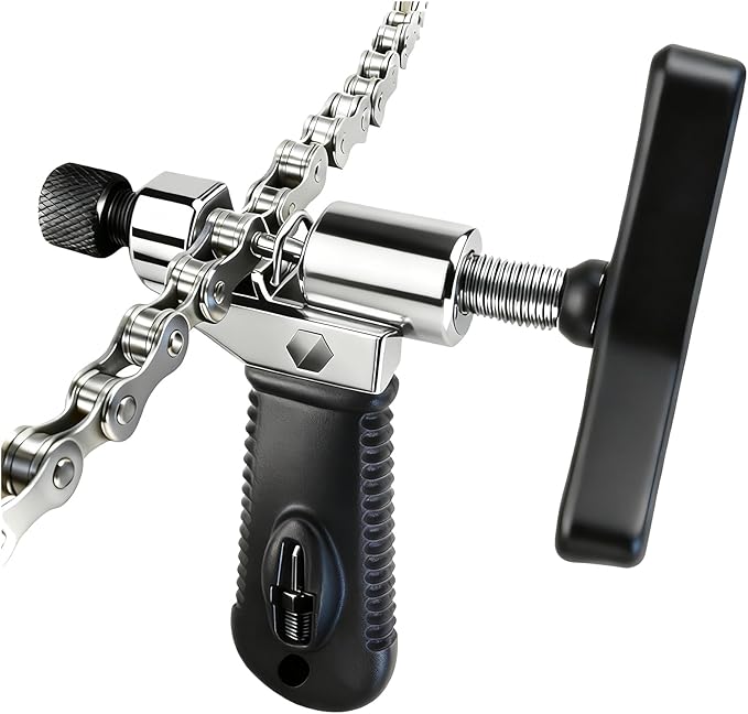 Bike Chain Breaker, Universal Road & Mountain Bicycle Chain Breaker Tool with Chain Hook, 3rd Generation Chain Tools for Routine Maintenance and Emergency Repair, Compact for Bike Bag