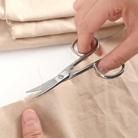 JARVISTAR Small Embroidery Curved Scissors, 4??Forged Stainless Steel Detail Craft Cutter, Sharp Pointed Tip for Fabric Sewing, Needlework, Yarn and DIY Crafts