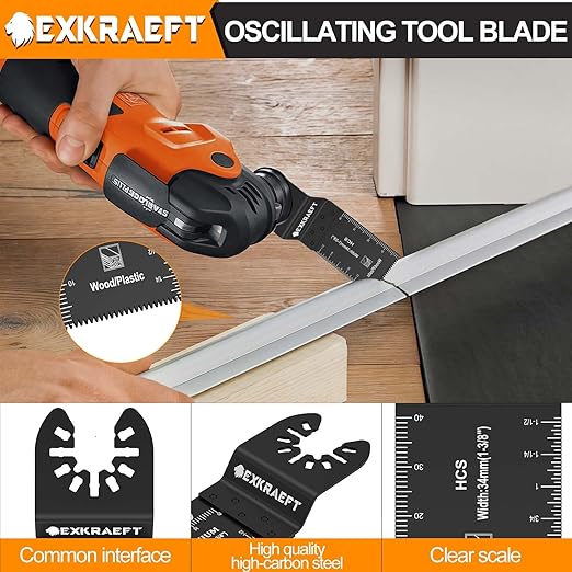 100 PCS Oscillating Tool Blade Multitool Blades, Universal Titanium Oscillating Saw Blades for Metal Nails, Wood and Plastic, Multi Tool Blades Kits Fit Dewalt Milwaukee Ryobi Rockwell Fein