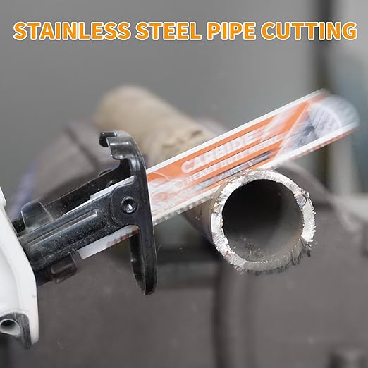 5 Pack Carbide Reciprocating Saw Blade Set, Premium Metal Blades Set for Nail Embedded Wood, Concrete, Heavy Metal, Cast Iron, Alloy Steel Cutting, Heavy-Duty for Demolition