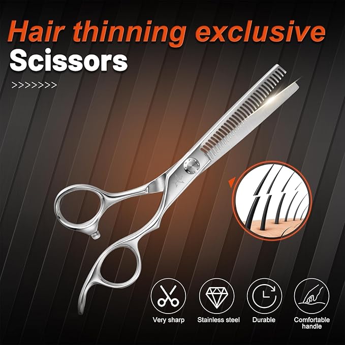 High-end Professional Hair Thinning Scissors Hair Cutting Teeth Shears Barber Hairdressing Texturizing Scissor Extremely Very Sharp 6 Inch Stainless Steel Alloy For Men,Women,Salon & Home