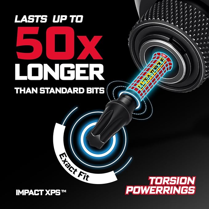 Impact Torx Screwdriver Bits Set,26Pcs 1??2?쒶agnetic T25 S2 Steel Star Driver Bits and 1Pc Bit Holder with Color Coded Base